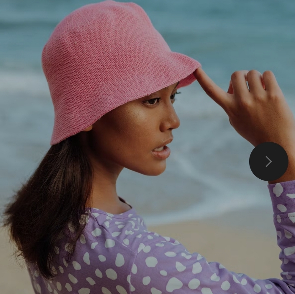 Brunna Co Florette Crochet Bucket Hat In Pink
